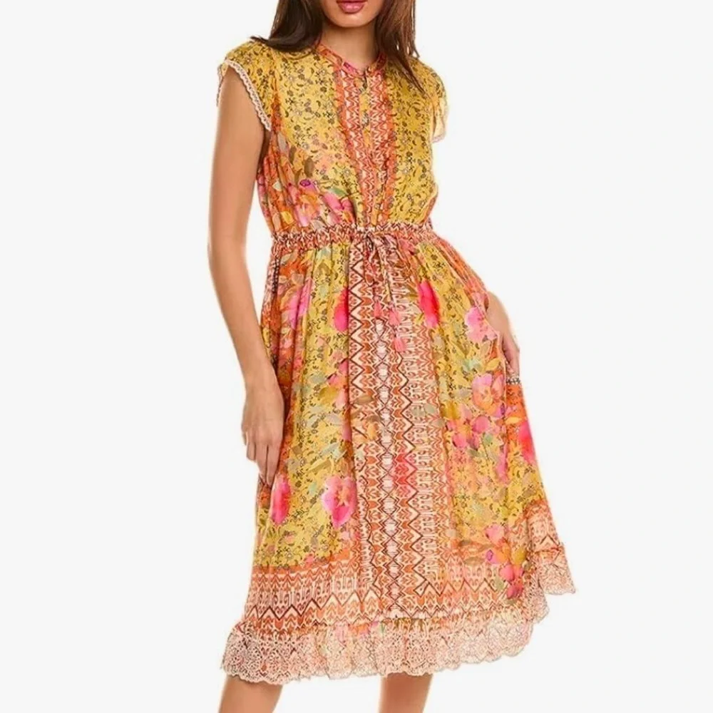 Johnny Was silk ELIANA LUCY DRESS NWT